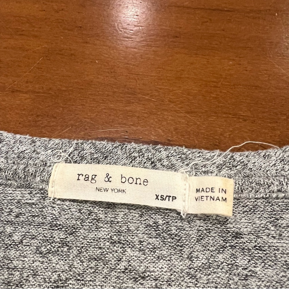 Rag & Bone Women’s Hudson Long-Sleeve Relaxed Fit Jersey Tee XS Heather Gray - Picture 11 of 16